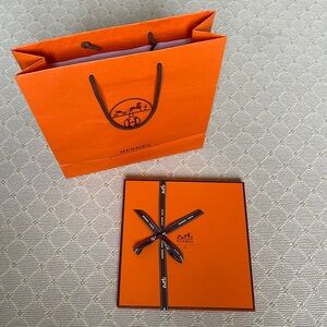 Authentic HERMES Box, Shopping Bag, Ribbon